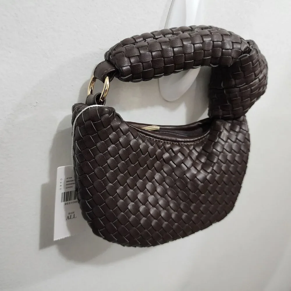 Anthropologie Melie Bianco Mini Brigitte bag charm Brown Faux-Leather NWT
